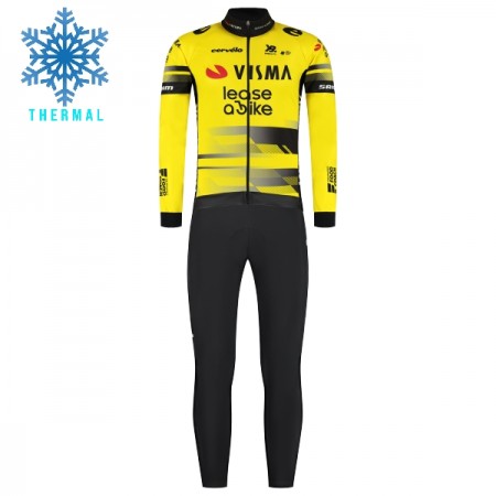 Completo Maglia ML + Pantaloncino con bretelle ML 2025 Visma Lease A Bike Winter Invernale Giallo Completo Maglia ML + Pantaloncino con bretelle ML 2025 Visma Lease A Bike Winter Invernale Giallo