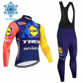 Completo Maglia ML + Pantaloncino con bretelle ML 2026 Lidl-Trek Winter Invernale Blu