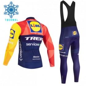 Completo Maglia ML + Pantaloncino con bretelle ML 2026 Lidl-Trek Winter Invernale Blu