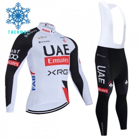 Completo Maglia ML + Pantaloncino con bretelle ML 2026 UAE TEAM EMIRATES XRG Winter Invernale Bianco Completo Maglia ML + Pantaloncino con bretelle ML 2026 UAE TEAM EMIRATES XRG Winter Invernale Bianco