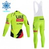 Completo Maglia ML + Pantaloncino con bretelle ML 2026 UAE TEAM EMIRATES XRG Winter Invernale Giallo