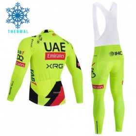 Completo Maglia ML + Pantaloncino con bretelle ML 2026 UAE TEAM EMIRATES XRG Winter Invernale Giallo