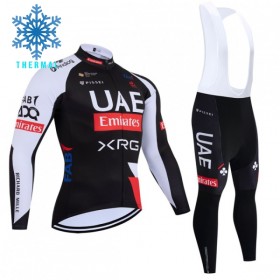 Completo Maglia ML + Pantaloncino con bretelle ML 2026 UAE TEAM EMIRATES XRG Winter Invernale Nero