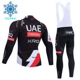Completo Maglia ML + Pantaloncino con bretelle ML 2026 UAE TEAM EMIRATES XRG Winter Invernale Nero