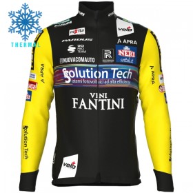 Maglia 2025 Solution Tech Vini Fantini Manica Lunga Winter Invernale Nero
