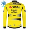Maglia 2025 Visma Lease A Bike Manica Lunga Winter Invernale Giallo