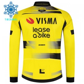 Maglia 2025 Visma Lease A Bike Manica Lunga Winter Invernale Giallo