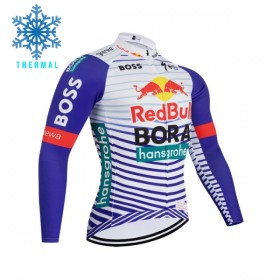 Maglia 2026 BORA-Hansgrohe Bull Manica Lunga Winter Invernale Rosso Bianco