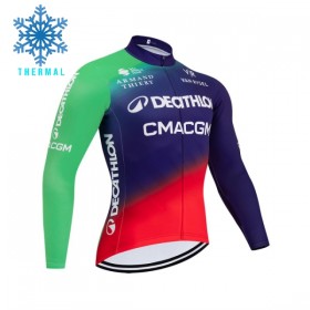 Maglia 2026 Decathlon CMA CGM Manica Lunga Winter Invernale Blu
