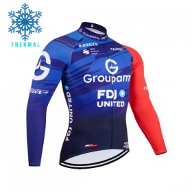 Maglia 2026 Groupama FDJ Manica Lunga Winter Invernale Blu