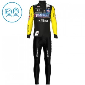 Completo Maglia ML + Pantaloncino con bretelle ML 2025 Solution Tech Vini Fantini Nero Bambini