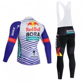 Completo Maglia ML + Pantaloncino con bretelle ML 2026 BORA-Hansgrohe Bull Rosso Bianco