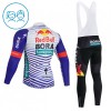 Completo Maglia ML + Pantaloncino con bretelle ML 2026 BORA-Hansgrohe Bull Rosso Bianco Bambini