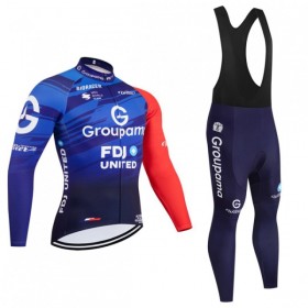 Completo Maglia ML + Pantaloncino con bretelle ML 2026 Groupama FDJ Blu