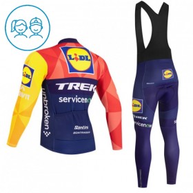 Completo Maglia ML + Pantaloncino con bretelle ML 2026 Lidl-Trek Blu Bambini