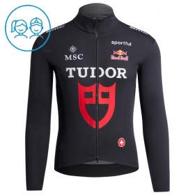 Completo Maglia ML + Pantaloncino con bretelle ML 2026 Tudor Pro Cycling Team Nero Bambini