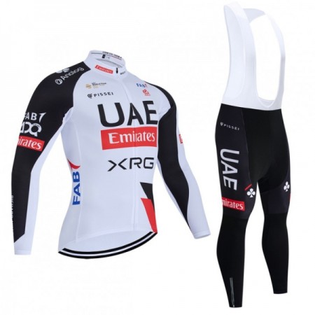 Completo Maglia ML + Pantaloncino con bretelle ML 2026 UAE TEAM EMIRATES XRG Bianco Completo Maglia ML + Pantaloncino con bretelle ML 2026 UAE TEAM EMIRATES XRG Bianco
