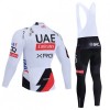 Completo Maglia ML + Pantaloncino con bretelle ML 2026 UAE TEAM EMIRATES XRG Bianco
