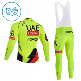 Completo Maglia ML + Pantaloncino con bretelle ML 2026 UAE TEAM EMIRATES XRG Giallo Bambini