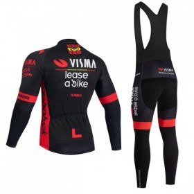 Completo Maglia ML + Pantaloncino con bretelle ML 2026 Visma Lease A Bike Nero