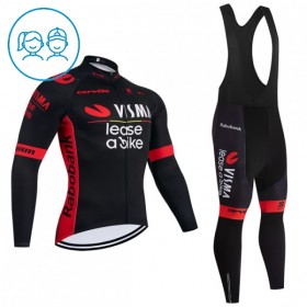 Completo Maglia ML + Pantaloncino con bretelle ML 2026 Visma Lease A Bike Nero Bambini