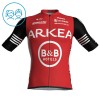 Completo Maglia + Pantaloncino con bretelle 2025 Arkea-B B Hotels Manica Corta Rosso Bambini