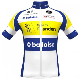 Completo Maglia + Pantaloncino con bretelle 2025 Flanders Baloise Manica Corta Bianco