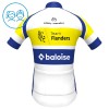 Completo Maglia + Pantaloncino con bretelle 2025 Flanders Baloise Manica Corta Bianco Bambini
