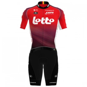 Completo Maglia + Pantaloncino con bretelle 2025 Lotto Manica Corta Rosso