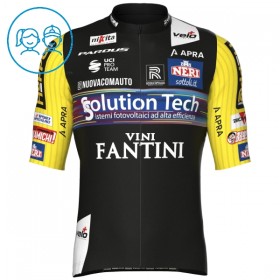 Completo Maglia + Pantaloncino con bretelle 2025 Solution Tech Vini Fantini Manica Corta Nero Bambini