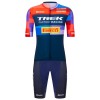 Completo Maglia + Pantaloncino con bretelle 2025 Trek Factory Racing Manica Corta Blu
