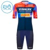 Completo Maglia + Pantaloncino con bretelle 2025 Trek Factory Racing Manica Corta Blu Bambini