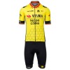 Completo Maglia + Pantaloncino con bretelle 2025 Visma Lease A Bike Campione Del Belgio Manica Corta Giallo Completo Maglia + Pantaloncino con bretelle 2025 Visma Lease A Bike Campione Del Belgio Manica Corta Giallo