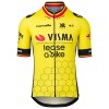 Completo Maglia + Pantaloncino con bretelle 2025 Visma Lease A Bike Campione Del Belgio Manica Corta Giallo