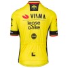 Completo Maglia + Pantaloncino con bretelle 2025 Visma Lease A Bike Campione Del Belgio Manica Corta Giallo
