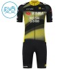 Completo Maglia + Pantaloncino con bretelle 2025 Visma Lease A Bike Manica Corta Nero Bambini Completo Maglia + Pantaloncino con bretelle 2025 Visma Lease A Bike Manica Corta Nero Bambini