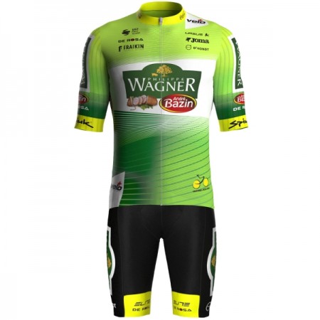 Completo Maglia + Pantaloncino con bretelle 2025 Wagner Bazin WB Manica Corta Verde Completo Maglia + Pantaloncino con bretelle 2025 Wagner Bazin WB Manica Corta Verde