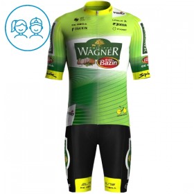 Completo Maglia + Pantaloncino con bretelle 2025 Wagner Bazin WB Manica Corta Verde Bambini