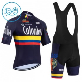 Completo Maglia + Pantaloncino con bretelle 2026 Colombia Manica Corta Nero Bambini