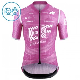 Completo Maglia + Pantaloncino con bretelle 2026 EF Education Manica Corta Rosa Bambini