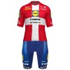 Completo Maglia + Pantaloncino con bretelle 2026 Lidl-Trek Danish Champion Manica Corta Rosso Completo Maglia + Pantaloncino con bretelle 2026 Lidl-Trek Danish Champion Manica Corta Rosso
