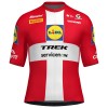 Completo Maglia + Pantaloncino con bretelle 2026 Lidl-Trek Danish Champion Manica Corta Rosso