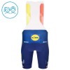 Completo Maglia + Pantaloncino con bretelle 2026 Lidl-Trek Danish Champion Manica Corta Rosso Bambini