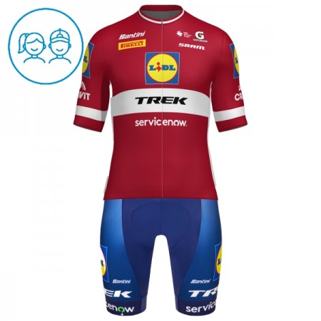 Completo Maglia + Pantaloncino con bretelle 2026 Lidl-Trek Latvian Champion Manica Corta Rosso Bambini Completo Maglia + Pantaloncino con bretelle 2026 Lidl-Trek Latvian Champion Manica Corta Rosso Bambini