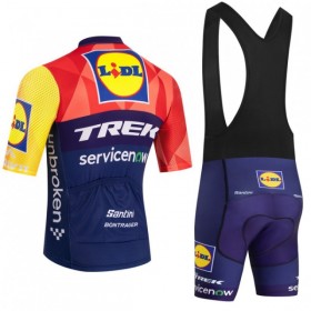 Completo Maglia + Pantaloncino con bretelle 2026 Lidl-Trek Manica Corta Blu
