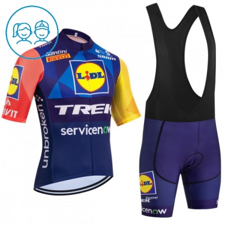 Completo Maglia + Pantaloncino con bretelle 2026 Lidl-Trek Manica Corta Blu Bambini Completo Maglia + Pantaloncino con bretelle 2026 Lidl-Trek Manica Corta Blu Bambini
