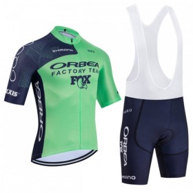 Completo Maglia + Pantaloncino con bretelle 2026 Orbea Factory Manica Corta Verde