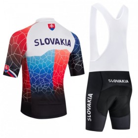 Completo Maglia + Pantaloncino con bretelle 2026 Slovakia Manica Corta Bianco