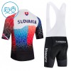 Completo Maglia + Pantaloncino con bretelle 2026 Slovakia Manica Corta Bianco Bambini