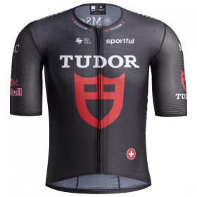 Completo Maglia + Pantaloncino con bretelle 2026 Tudor Pro Cycling Team Manica Corta Nero
